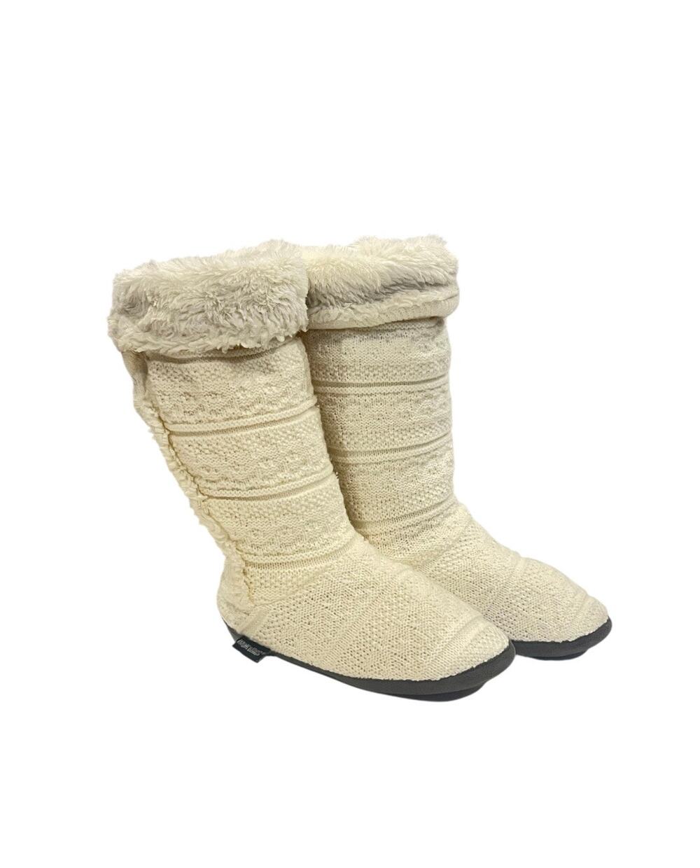 Muk Luks Indoor Knitting Ivory Boots Size 8